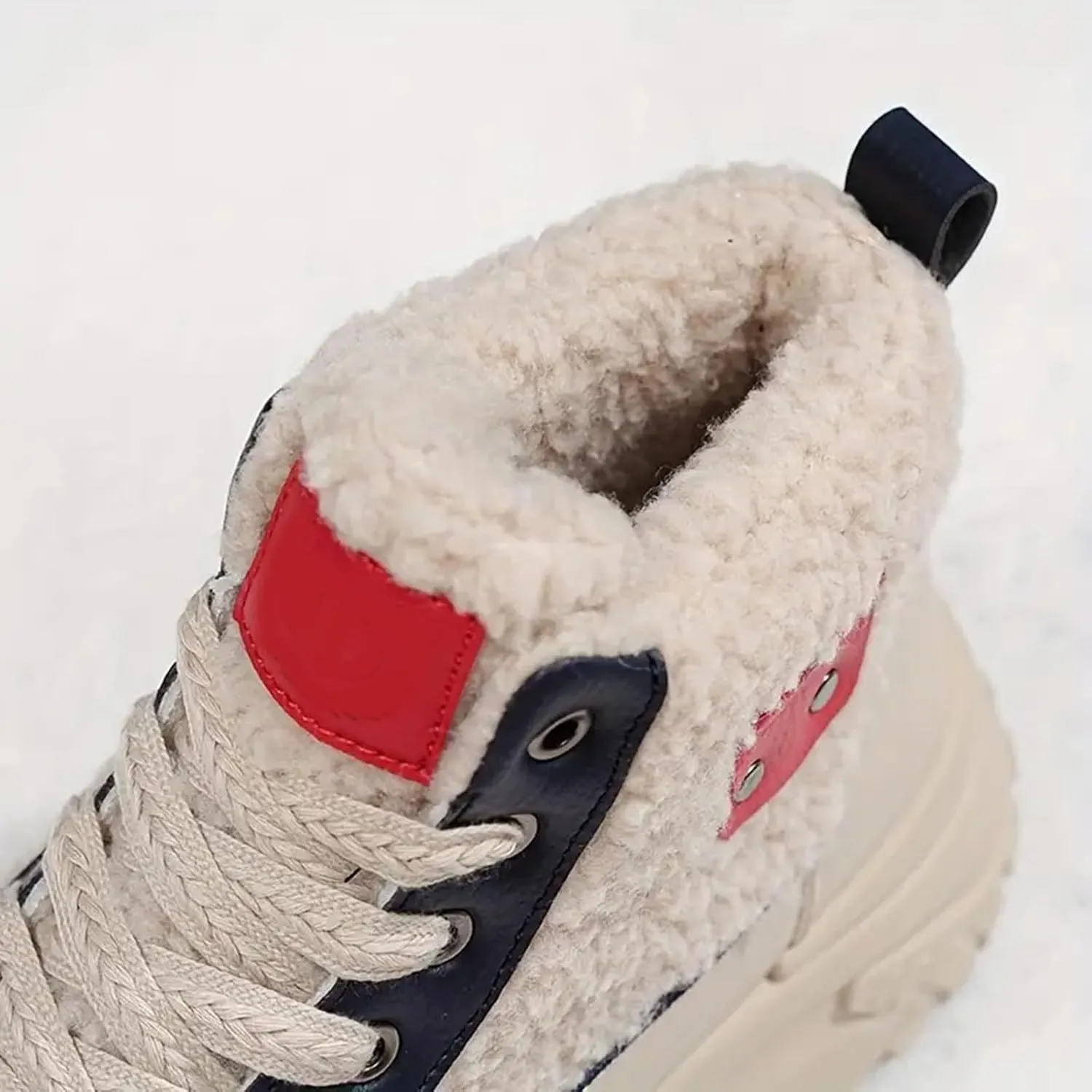 Chunky Sneakers Platform for Women Trendy,Wide Width Canvas Platform Shoes for Women,High Top Lace Up Platform Sneakers for Women Fashion Casual Velvet Warm Slip Ons Walking Sneakers