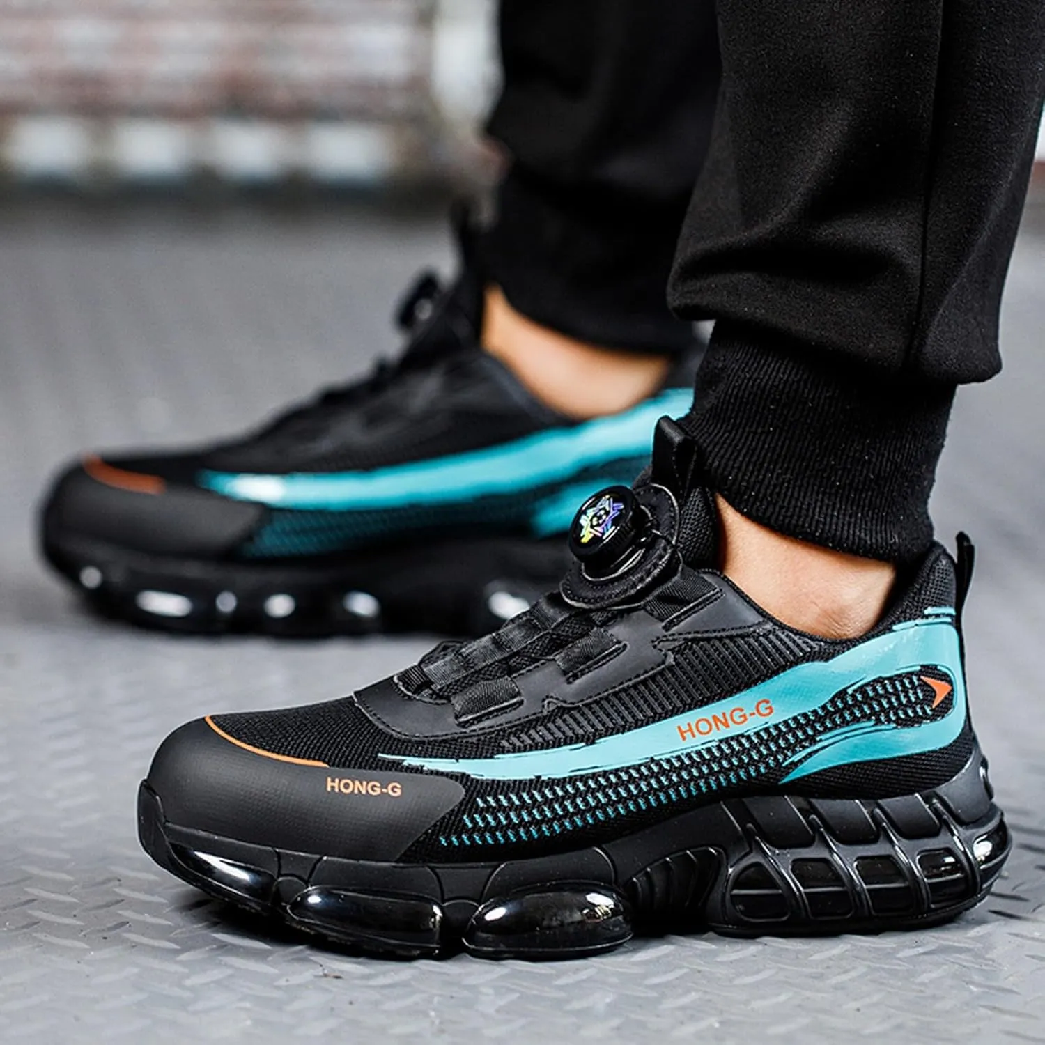 Couples Fashion Mesh Knob Plus Thick Soled Labor Protective Shoes Boots Men's And Women's Work Shoes Mens Lite Adapt 3 Sneaker Athletic Slip on Shoe
