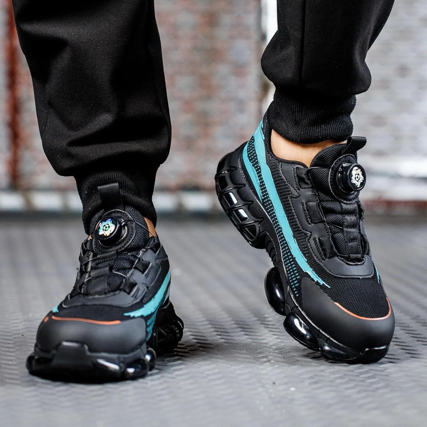 Couples Fashion Mesh Knob Plus Thick Soled Labor Protective Shoes Boots Men's And Women's Work Shoes Mens Lite Adapt 3 Sneaker Athletic Slip on Shoe