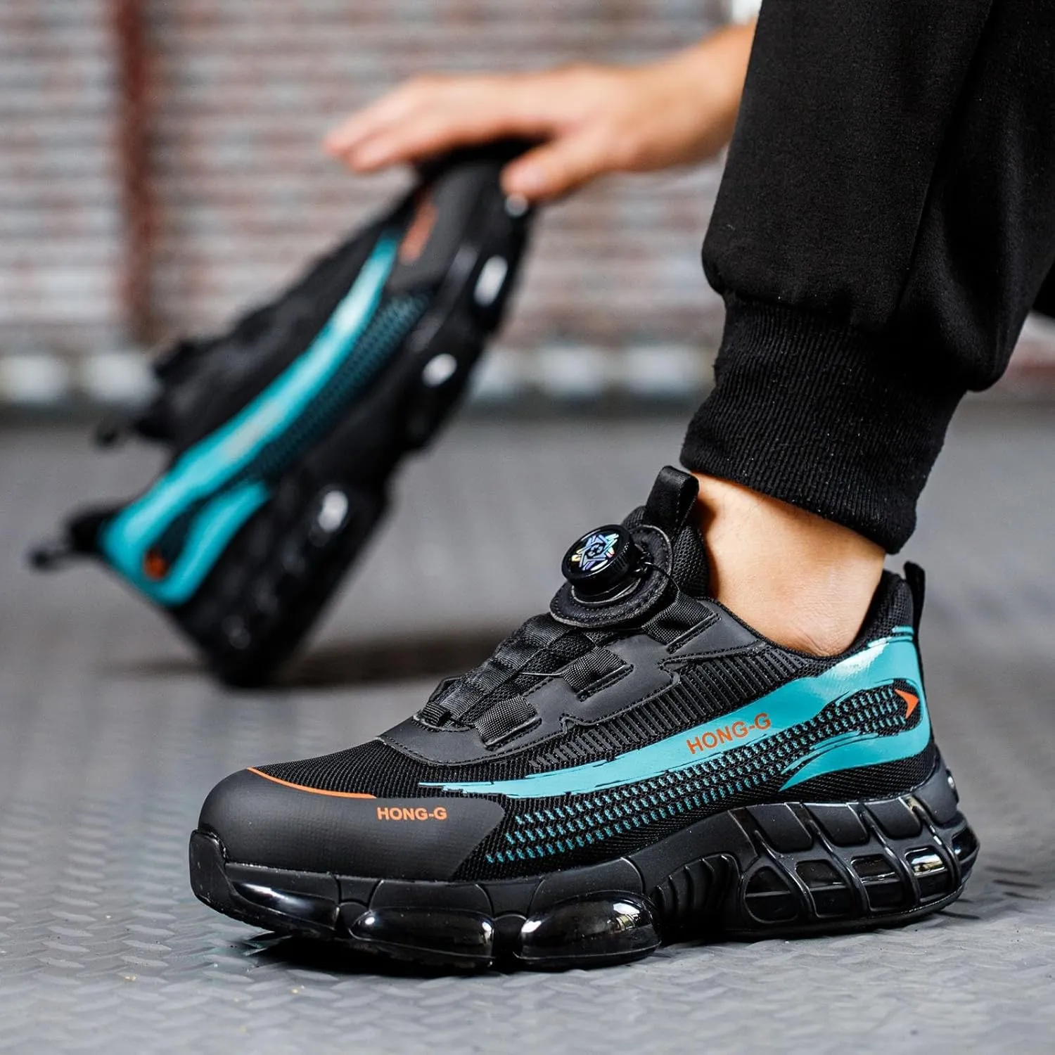 Couples Fashion Mesh Knob Plus Thick Soled Labor Protective Shoes Boots Men's And Women's Work Shoes Mens Lite Adapt 3 Sneaker Athletic Slip on Shoe