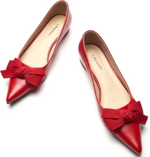 C.Paravano Pointy Bow Flats Women's Flats Ballet Shoes for Women
