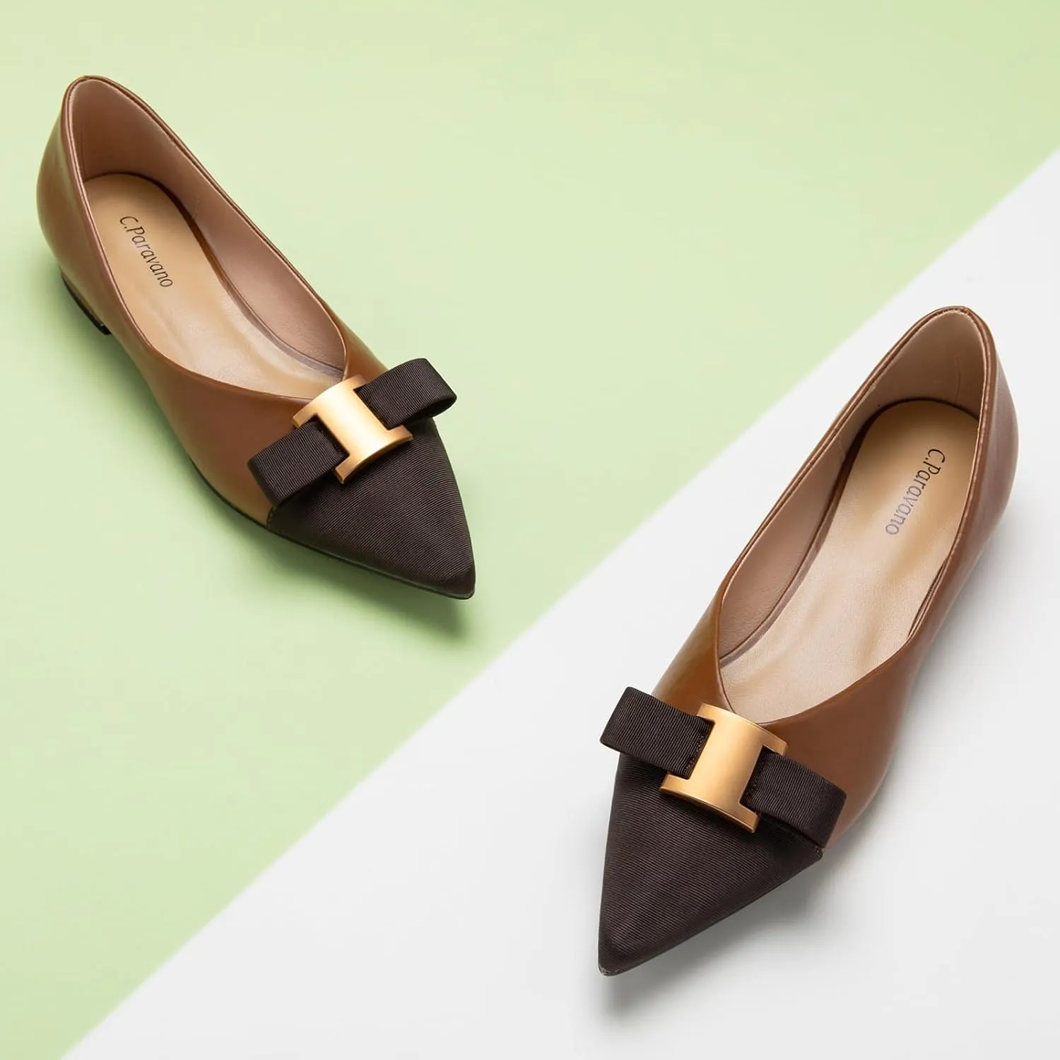 C.Paravano Womens Flats I Flat for Women Leather I Pointed Toe Flats I Ballet Flats for Women I Slip on Dressy Flats