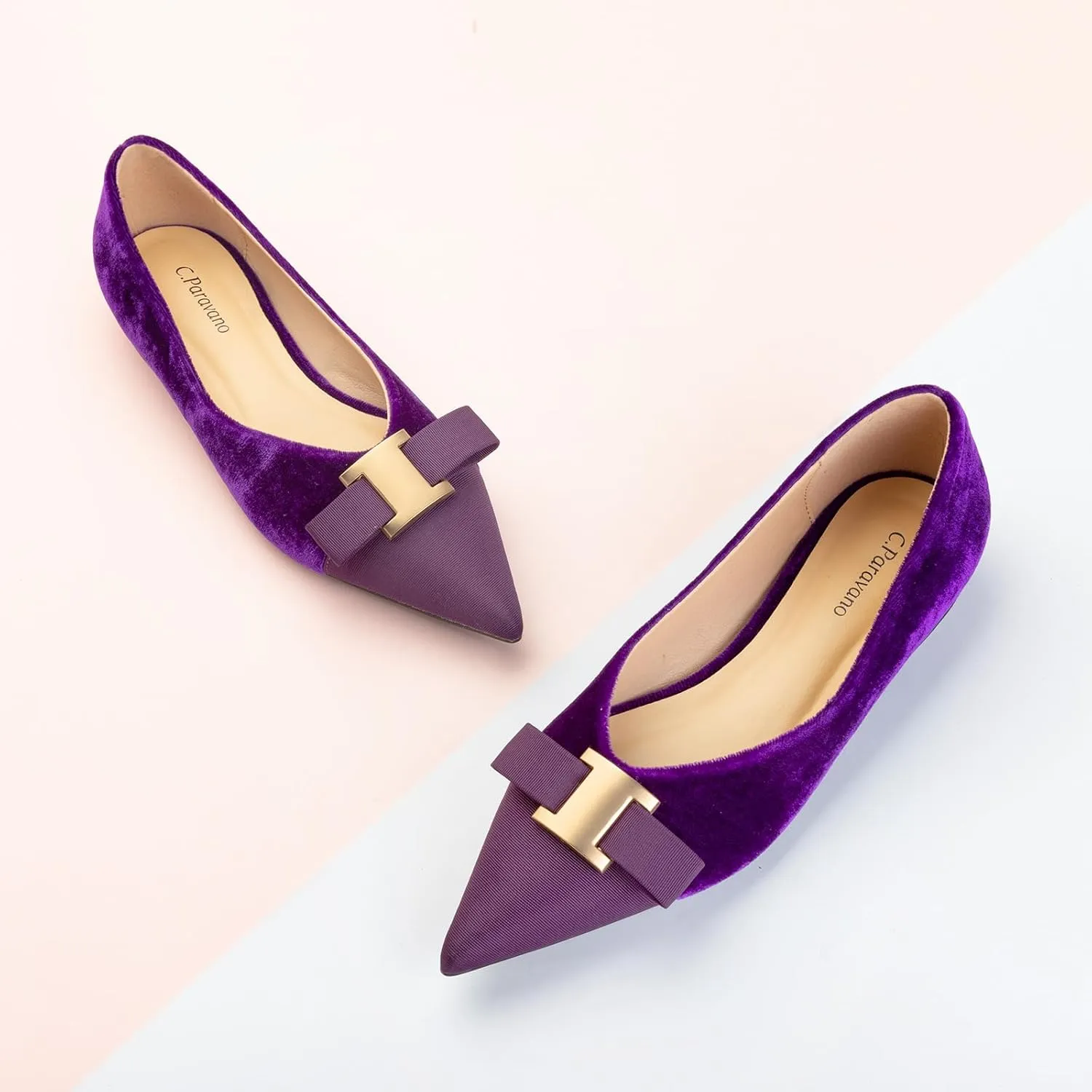 C.Paravano Womens Flats I Flat for Women Leather I Pointed Toe Flats I Ballet Flats for Women I Slip on Dressy Flats