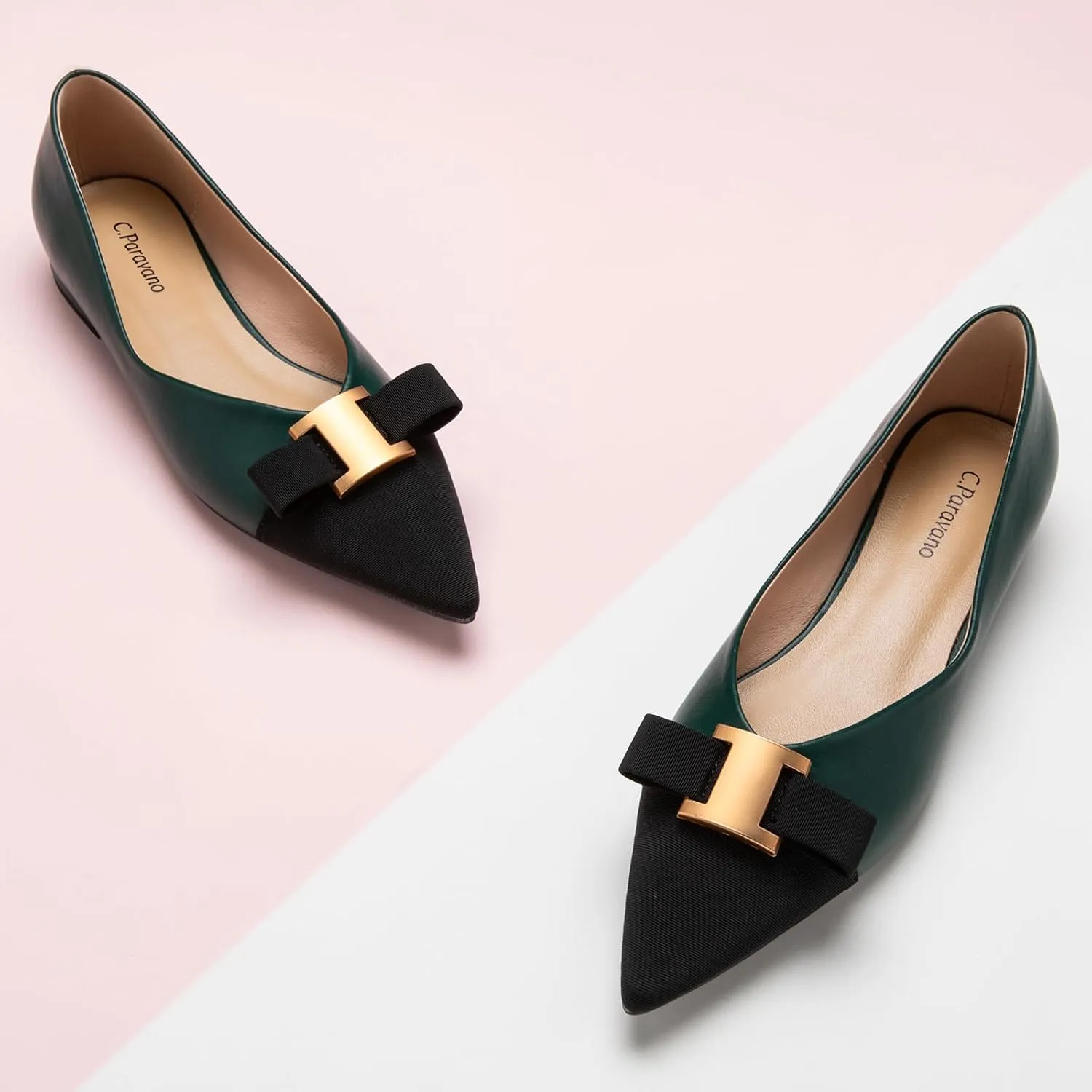 C.Paravano Womens Flats I Flat for Women Leather I Pointed Toe Flats I Ballet Flats for Women I Slip on Dressy Flats