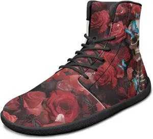Doojoayie Gothic Barefoot Walking Shoes Women High Top Sneakers PU Leather Shoes