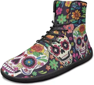 Doojoayie Gothic Barefoot Walking Shoes Women High Top Sneakers PU Leather Shoes