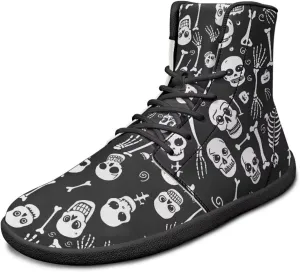 Doojoayie Gothic Barefoot Walking Shoes Women High Top Sneakers PU Leather Shoes