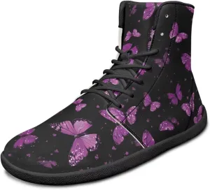 Doojoayie Gothic Barefoot Walking Shoes Women High Top Sneakers PU Leather Shoes