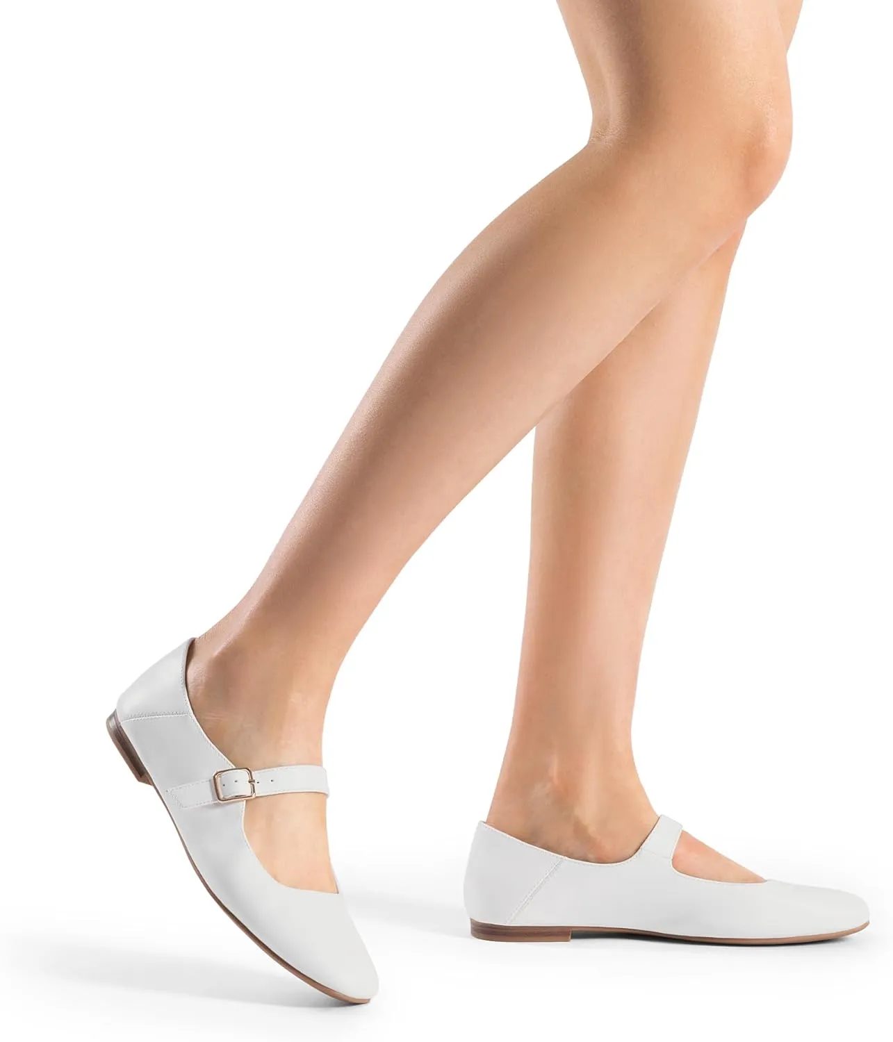 DREAM PAIRS Women's Flats Square Toe Mary Jane Flats Comfortable Casual Slip On Dress Shoes Ballet Flats with Buckle Strap Casual Work Office Mary Jane Shoes