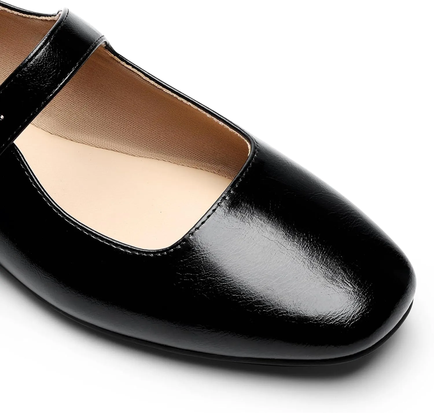 DREAM PAIRS Women's Silver Square Toe Mary Jane Flats: Comfortable Casual Slip On Dress Shoes with Buckle Strap for Women's Daily Wear