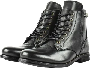 Dress Oxfords Shoes for Men Lace Up Round Toe Leather Shoes Motorcycle Ankle Boots Breathable Water Proof Shoes