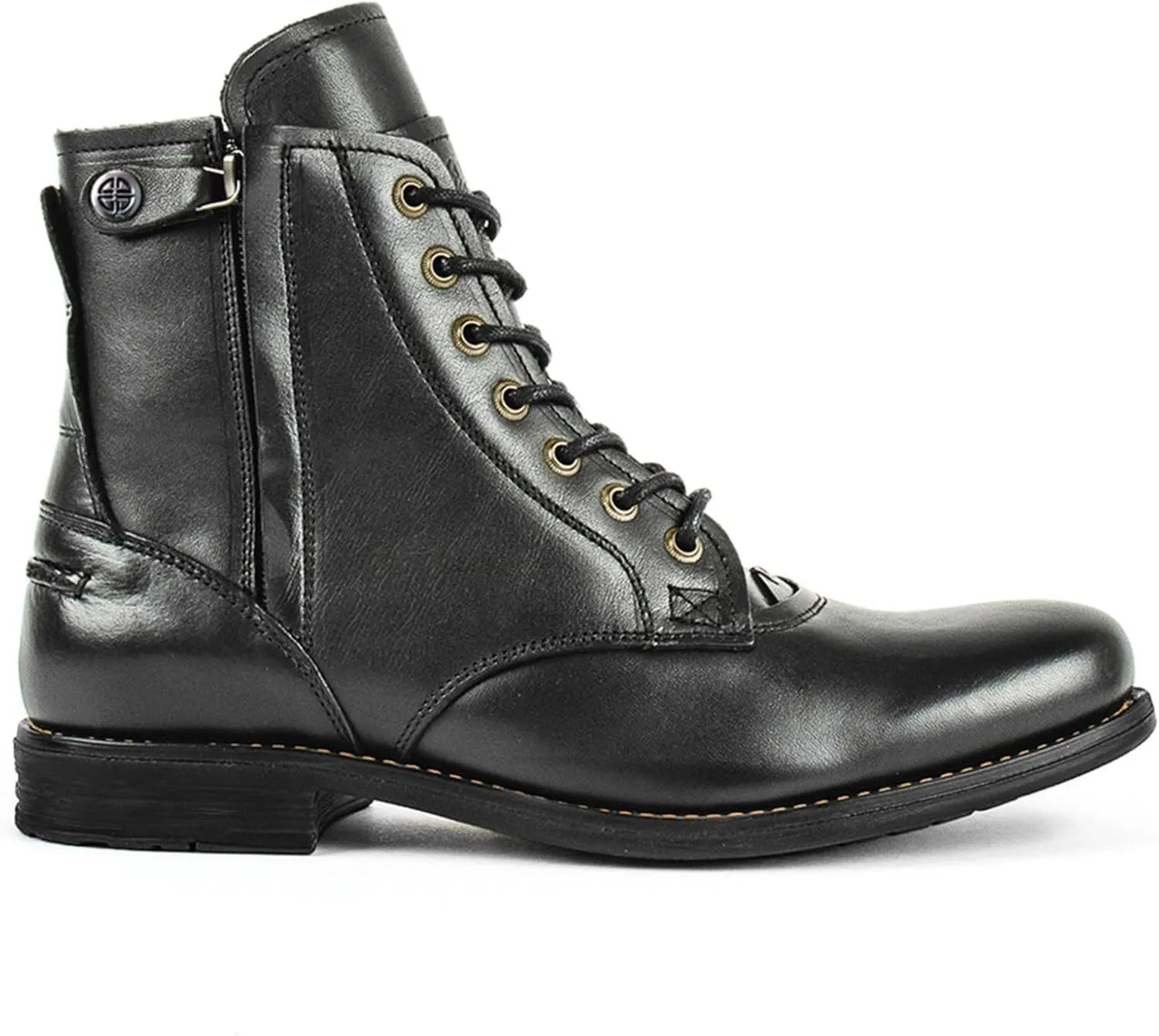 Dress Oxfords Shoes for Men Lace Up Round Toe Leather Shoes Motorcycle Ankle Boots Breathable Water Proof Shoes