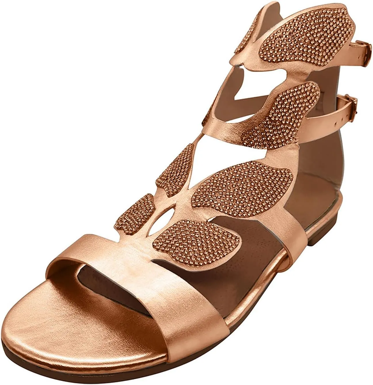 Eduavar Sandals for Women Dressy,Boho Sandals Womens Sandals Low Wedges Peep Toe Wrapped Sexy Cute Diamond Dressy Sandals