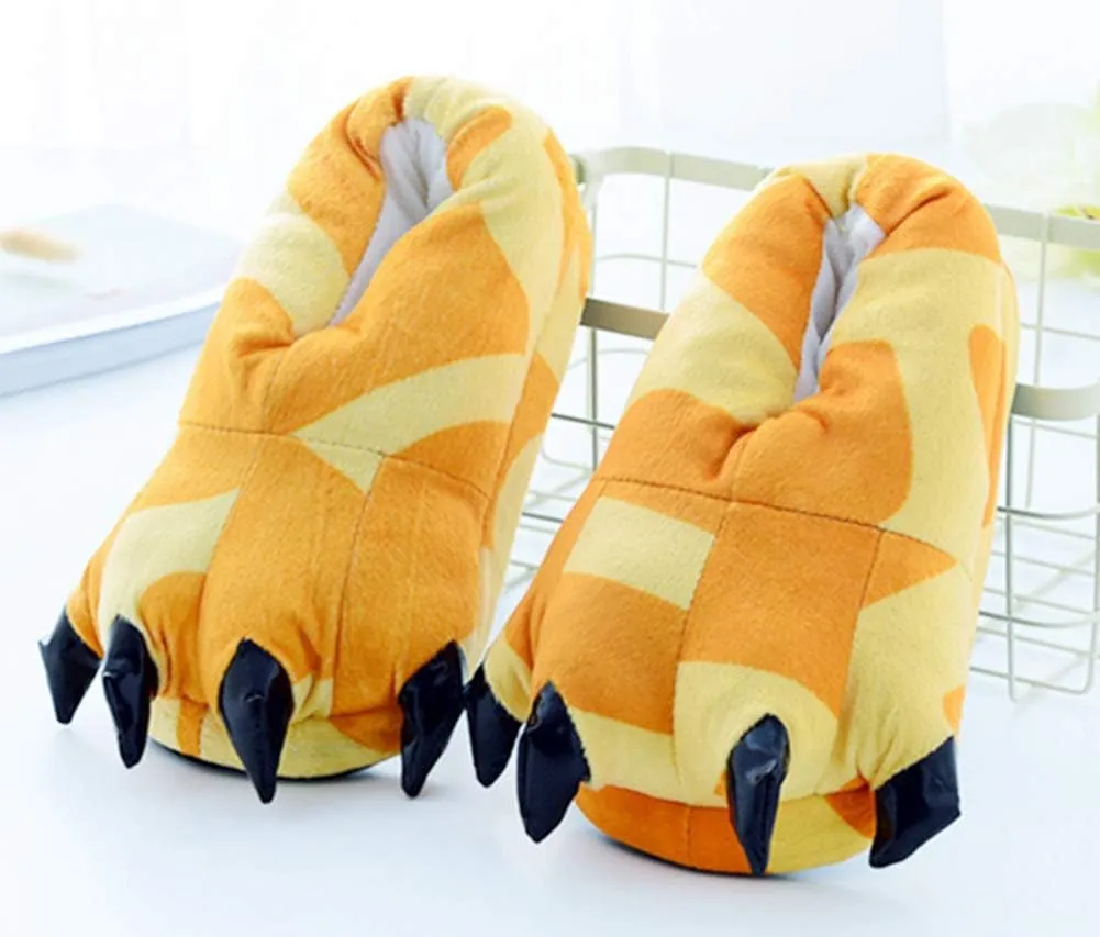 FashionFits Unisex Soft Plush Home Slippers Animal Costume Paw Claw Shoes