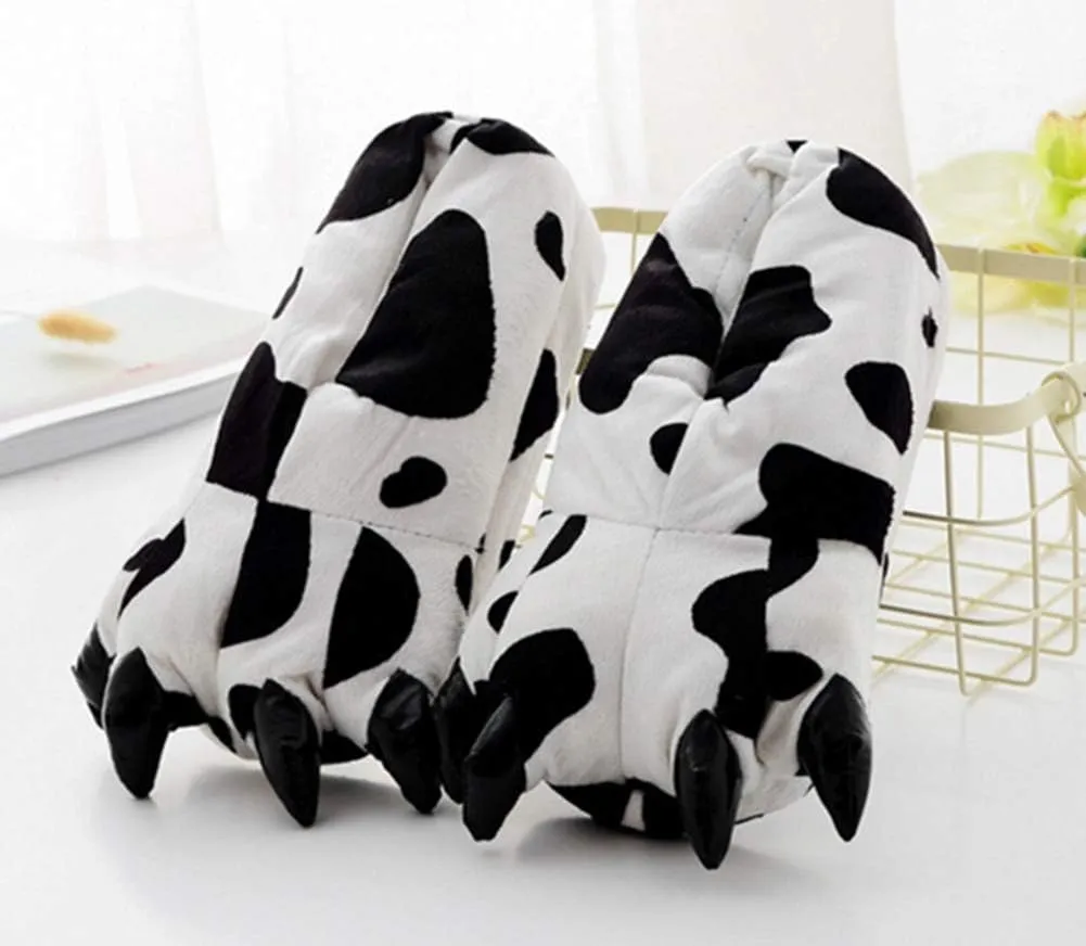 FashionFits Unisex Soft Plush Home Slippers Animal Costume Paw Claw Shoes