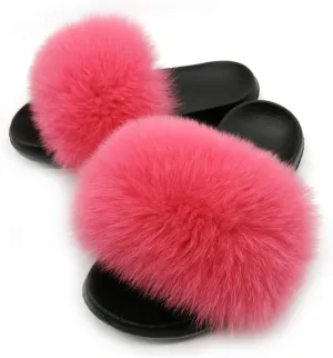 FOLOBE Women Fuzzy Slides Fur Feather Sandals Fur Slips Fur Slippers Fluffy Slides Outdoor House Slides Shoes Fuzzy Slippers Fluffy Sandals slip on fur slippers