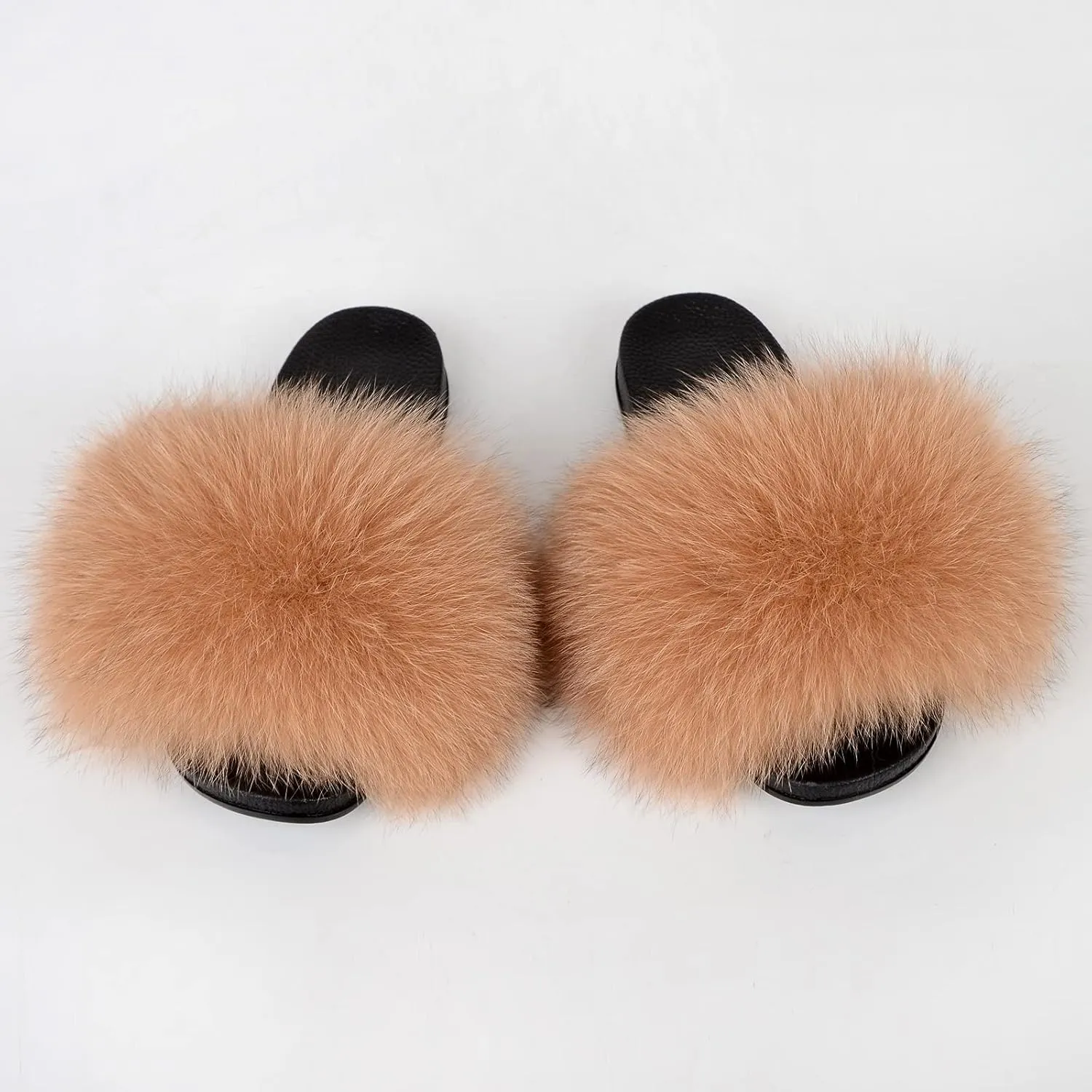 FOLOBE Women Fuzzy Slides Fur Feather Sandals Fur Slips Fur Slippers Fluffy Slides Outdoor House Slides Shoes Fuzzy Slippers Fluffy Sandals slip on fur slippers
