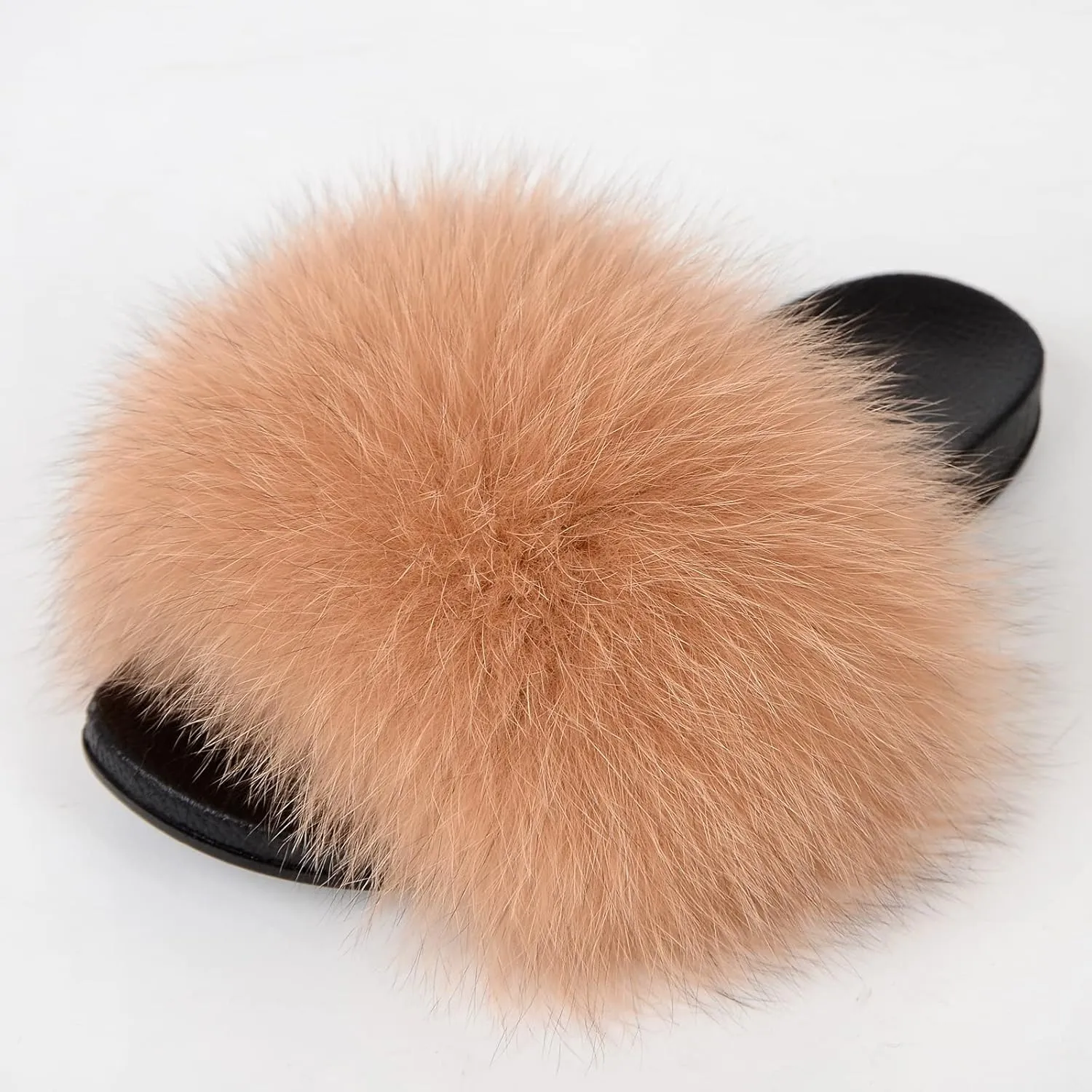 FOLOBE Women Fuzzy Slides Fur Feather Sandals Fur Slips Fur Slippers Fluffy Slides Outdoor House Slides Shoes Fuzzy Slippers Fluffy Sandals slip on fur slippers
