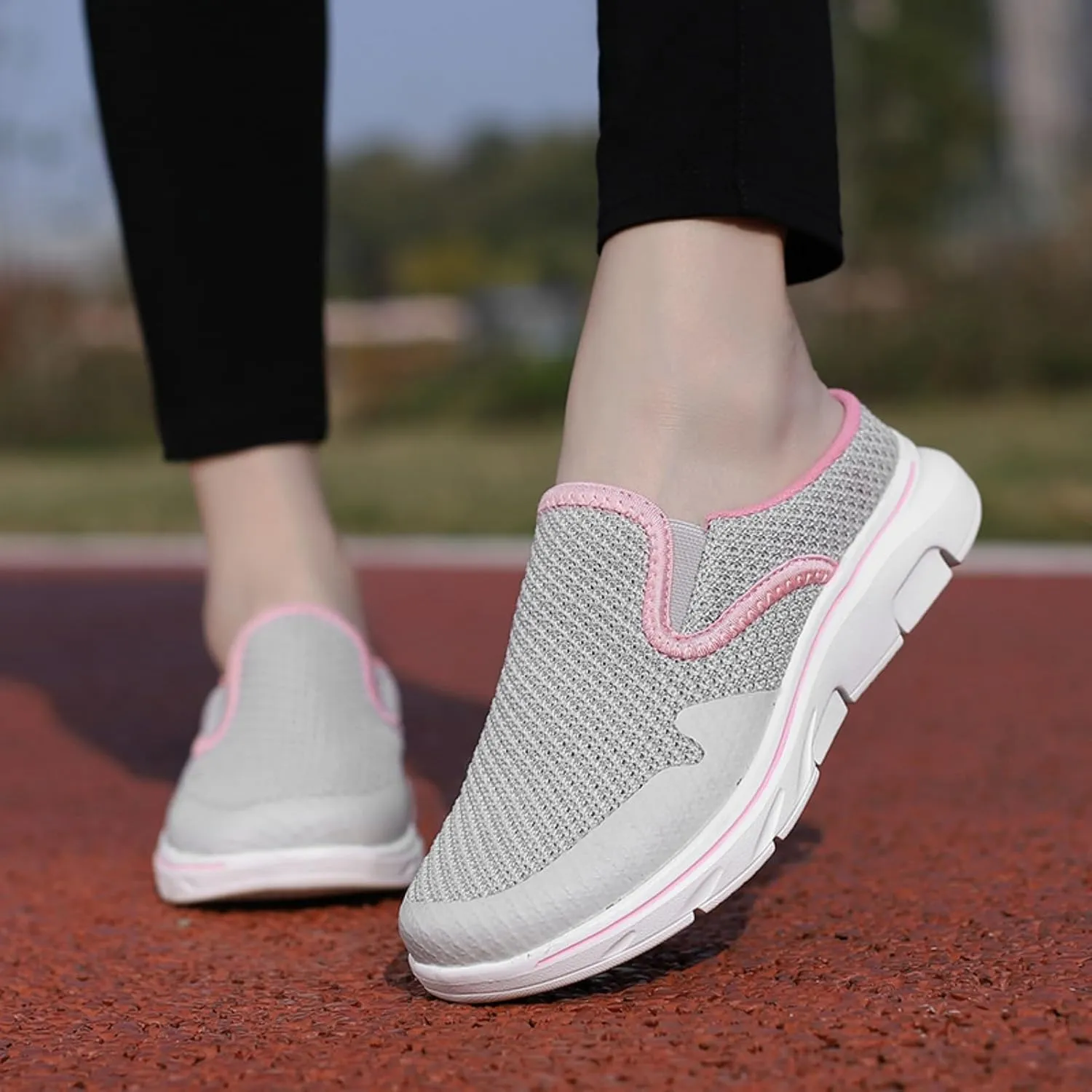 FUNCOS Women's Open Back Slip-On House Slippers, Summer Lightweight Indoor/Outdoor Slippers
