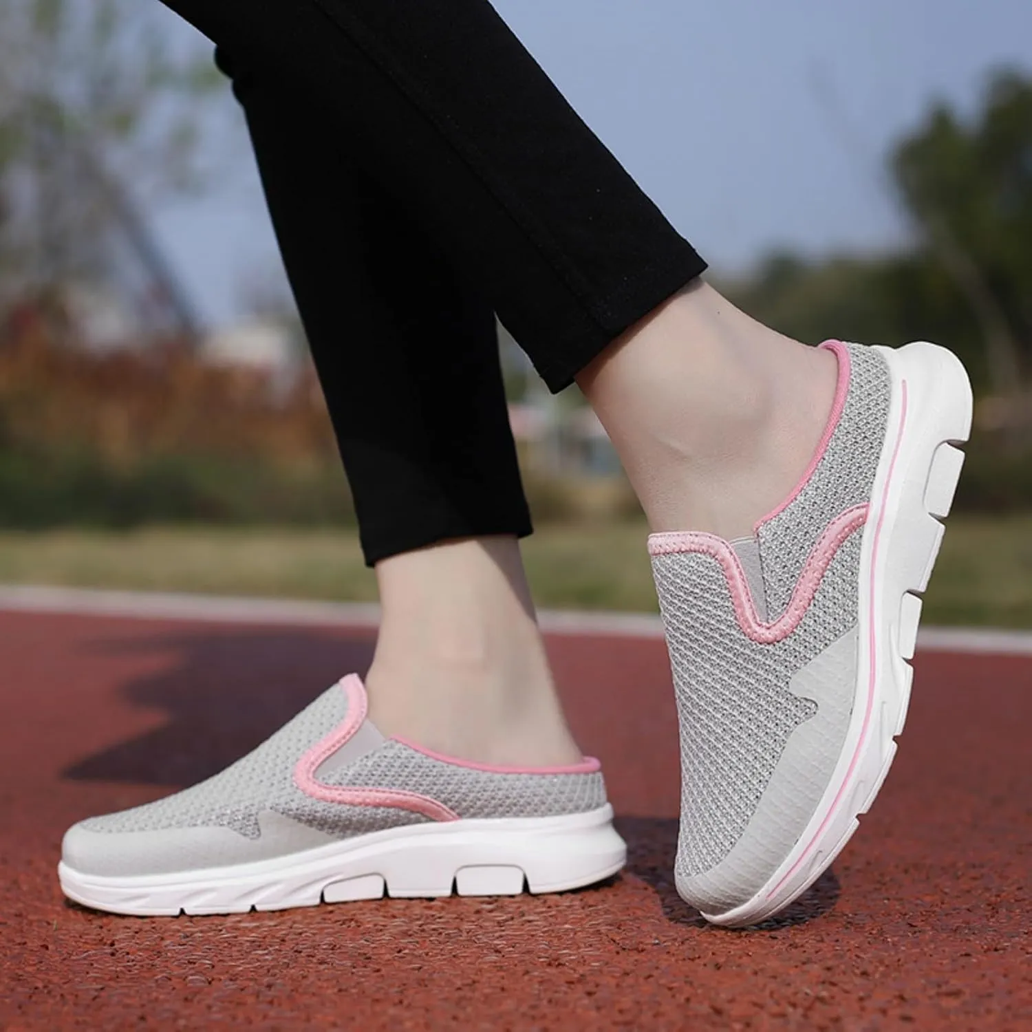 FUNCOS Women's Open Back Slip-On House Slippers, Summer Lightweight Indoor/Outdoor Slippers