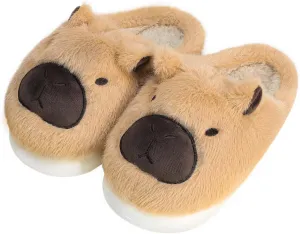 Gaolinci Cartoon Giraffe Cotton Slippers, Winter Indoor Outdoor Slippers for Women