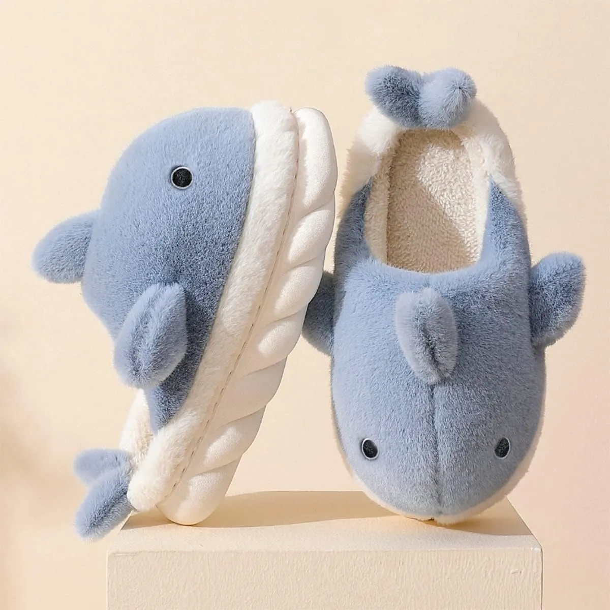 Gaolinci Cartoon Giraffe Cotton Slippers, Winter Indoor Outdoor Slippers for Women