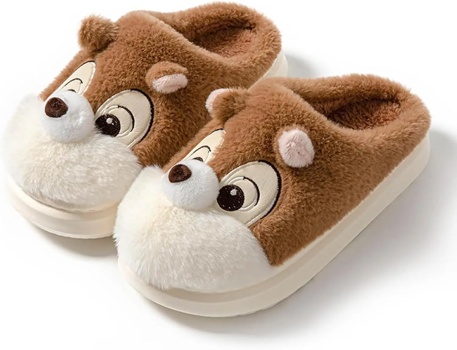 Gaolinci Cartoon Giraffe Cotton Slippers, Winter Indoor Outdoor Slippers for Women
