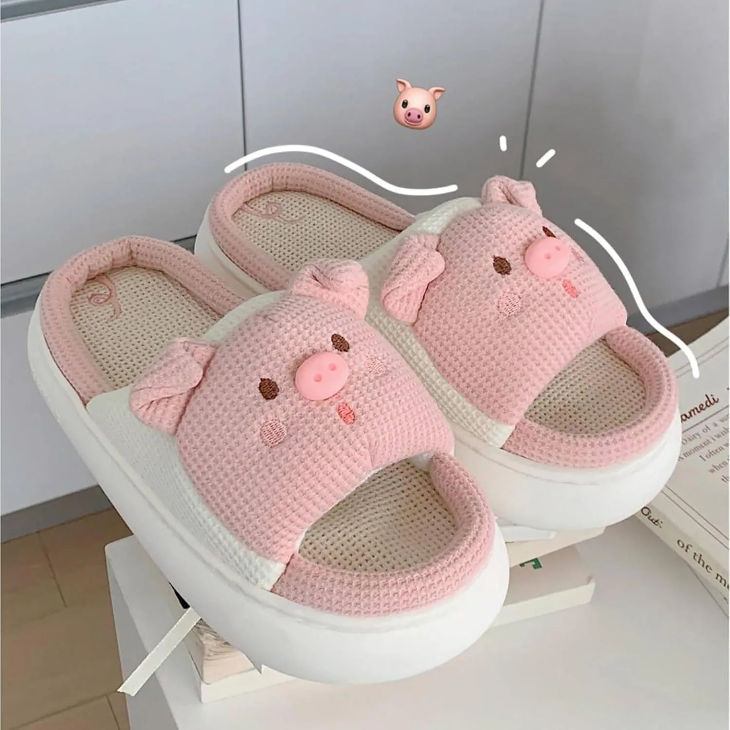 Gaolinci Pig Slippers, Cozy Home Slippers for Women