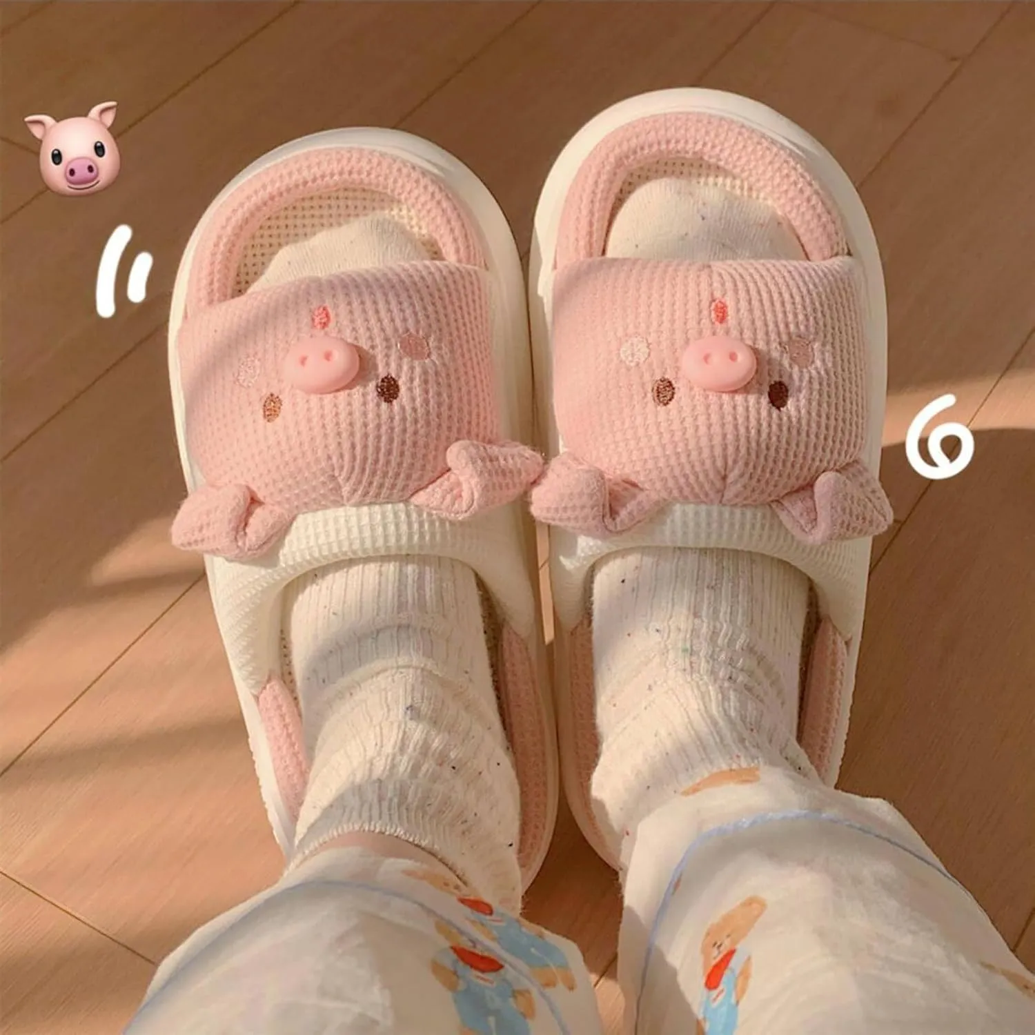 Gaolinci Pig Slippers, Cozy Home Slippers for Women