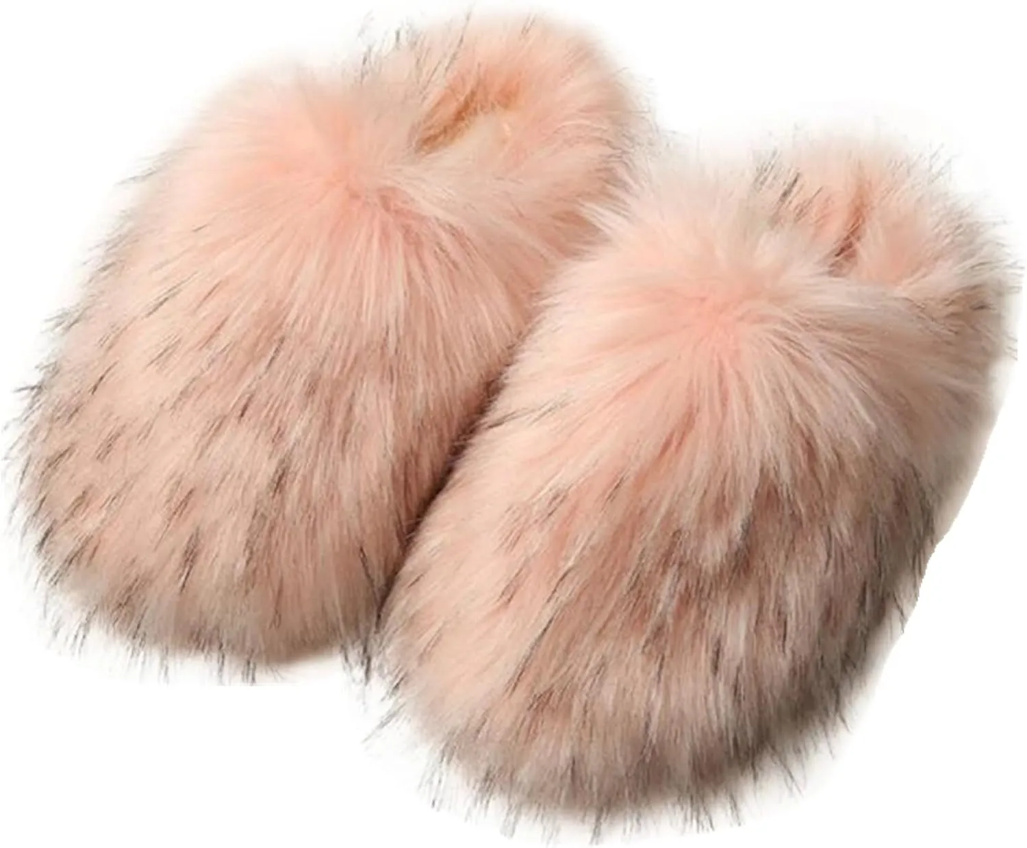 Gegefur Women's Faux Fur Slippers Slide Fluffy Sandals Open Toe Indoor Outdoor Fuzzy Slides