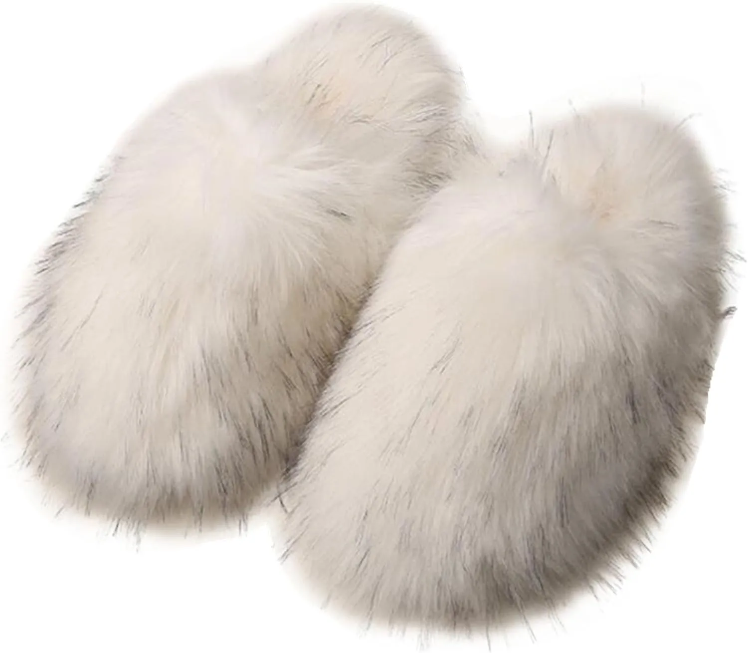 Gegefur Women's Faux Fur Slippers Slide Fluffy Sandals Open Toe Indoor Outdoor Fuzzy Slides