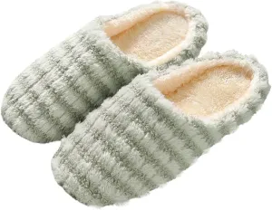 Gibobby Christmas Memory Foam Slippers for Men - Winter Warm Comfy Fleece Slip-on House Slippers
