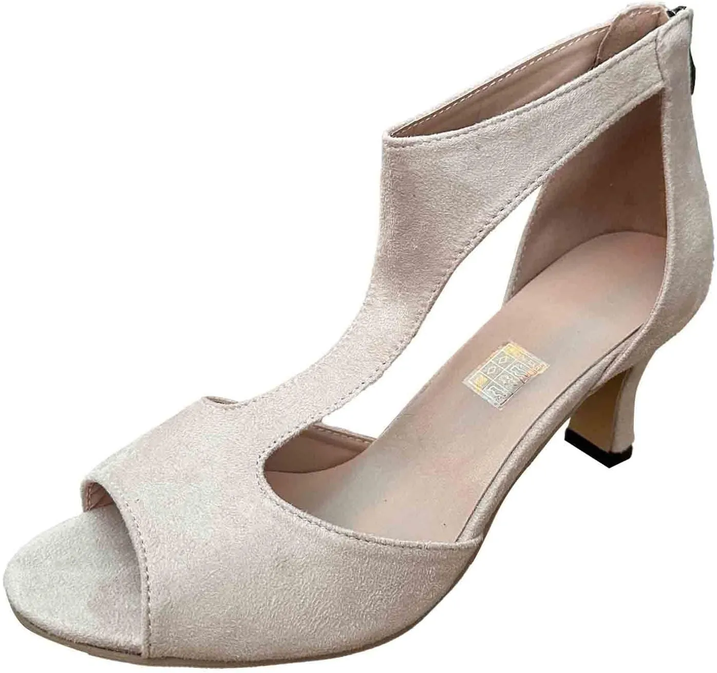 High Heels for Women Summer Open Toe Sandals Zip Closure Dress Shoes Casual Suede Leather Fish Mouth Sandals
