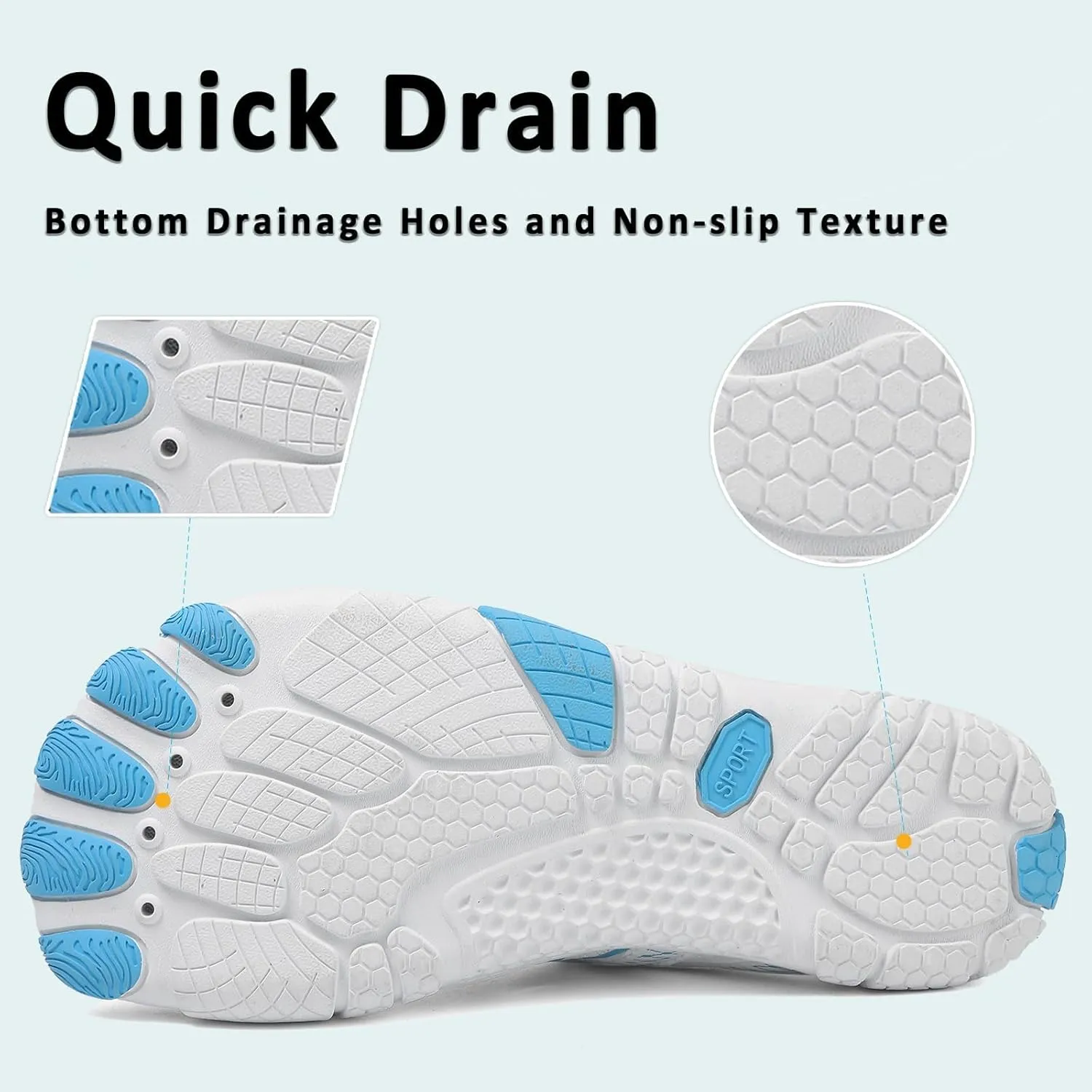 Hike Barefoot Quick Dry Wide Toe Box Non Slip Lightweight Aqua Water Shoes for Women Beach Swim Pool Hiking Walking Kayaking Diving Surfing Athletic Unisex Footwear