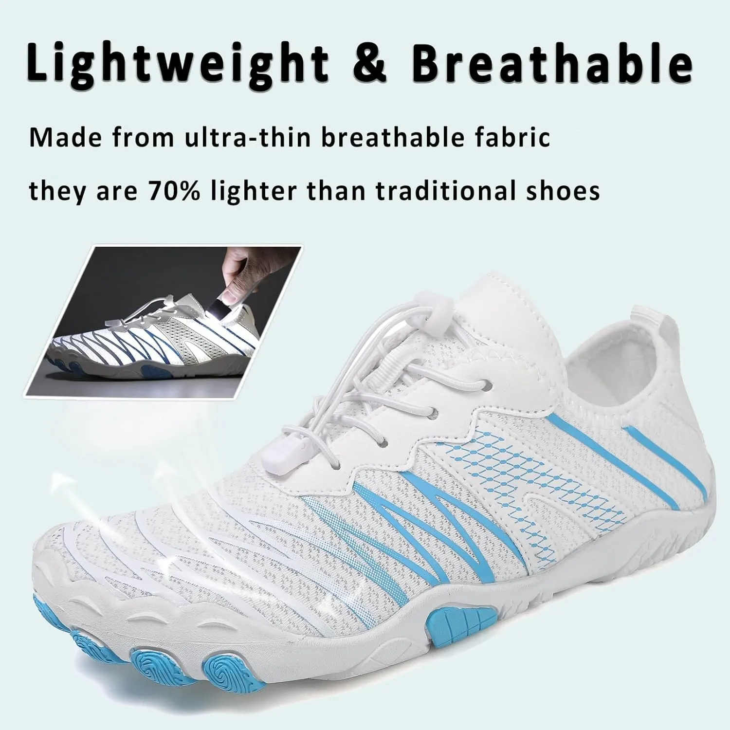 Hike Barefoot Quick Dry Wide Toe Box Non Slip Lightweight Aqua Water Shoes for Women Beach Swim Pool Hiking Walking Kayaking Diving Surfing Athletic Unisex Footwear