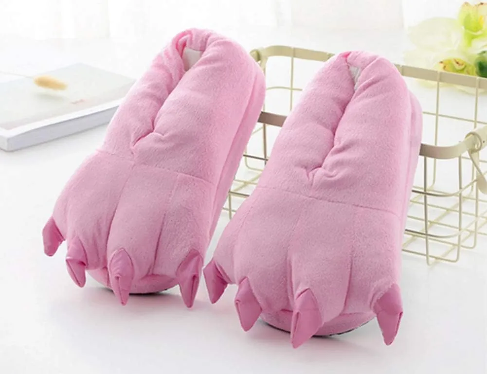 Honeystore Unisex Soft Plush Home Slippers Animal Costume Paw Claw Shoes