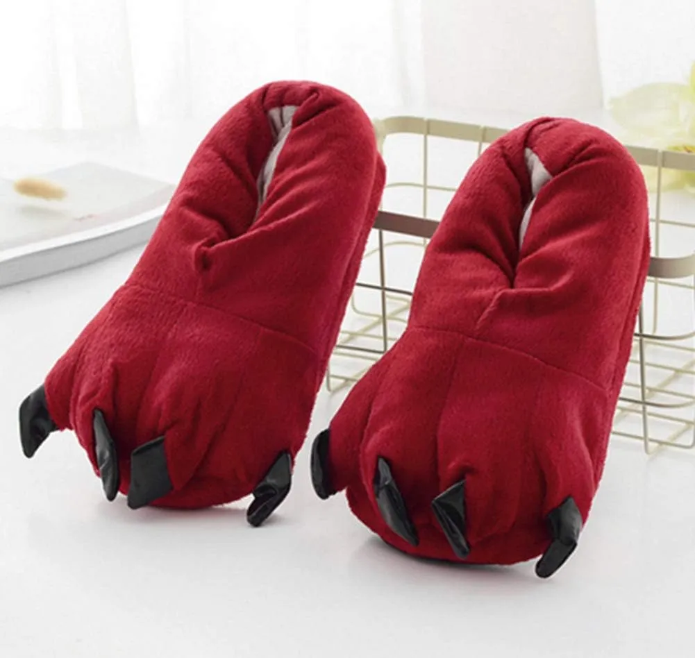 Honeystore Unisex Soft Plush Home Slippers Animal Costume Paw Claw Shoes