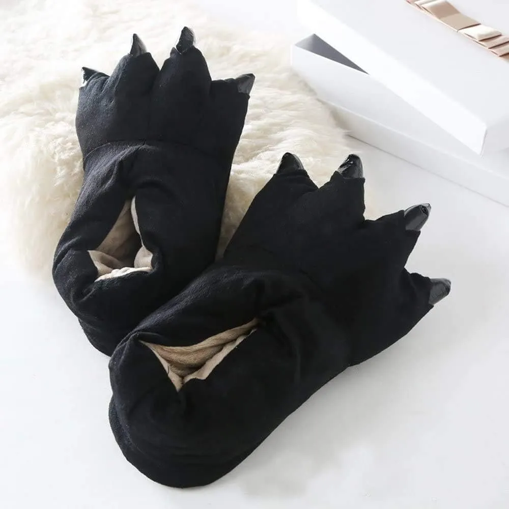 Honeystore Unisex Soft Plush Home Slippers Animal Costume Paw Claw Shoes