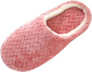 House Slippers for Women Fuzzy Unisex Memory Foam Soft Plush Fleece Lined Winter Indoor Shoes Anti-Skid Rubber Sole