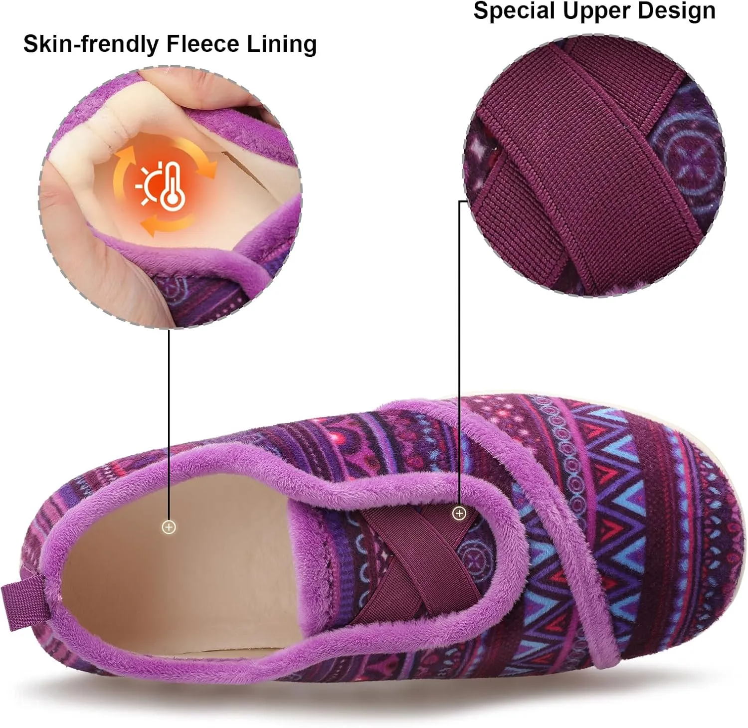JIASUQI Womens Slippers Fuzzy Slip-on House Shoes Indoor Outdoor Slippers for Women