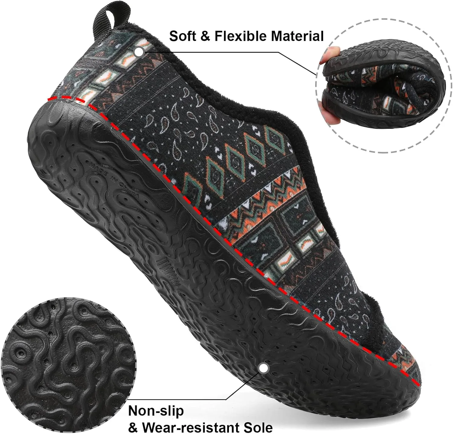 JIASUQI Womens Slippers Fuzzy Slip-on House Shoes Indoor Outdoor Slippers for Women