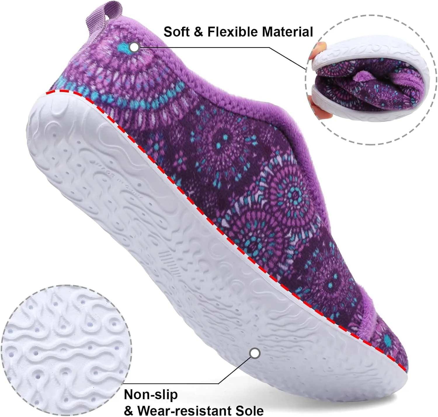 JIASUQI Womens Slippers Fuzzy Slip-on House Shoes Indoor Outdoor Slippers for Women