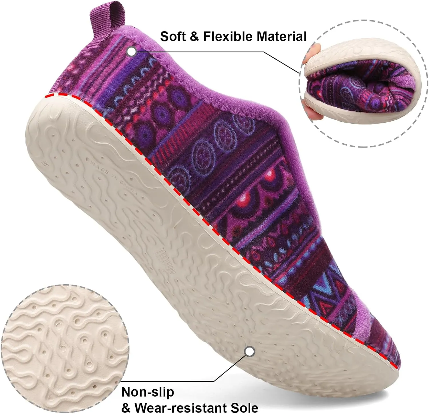 JIASUQI Womens Slippers Fuzzy Slip-on House Shoes Indoor Outdoor Slippers for Women