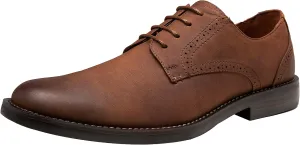 Jousen Mens Dress Shoes Retro Plain Toe Business Casual Oxfords Dress Shoes for Men