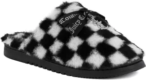 Juicy Couture Women's Faux Fur Slippers – Fuzzy Closed-Toe, Fluffy Winter House Shoes, Comfortable Slip-Ons