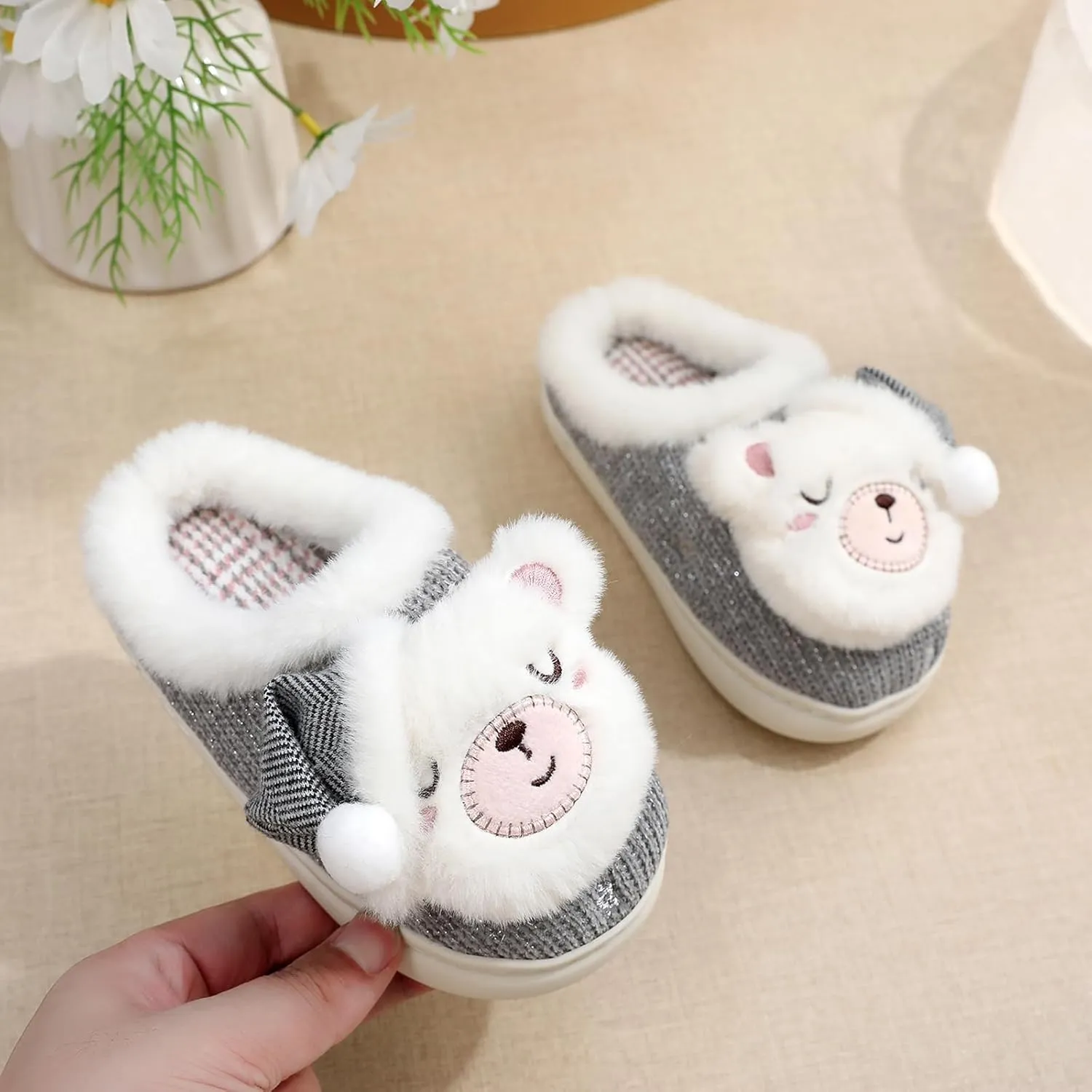 Kids Family Cute Cat Household Anti-Slip Indoor Home Slippers for Girls and Boys