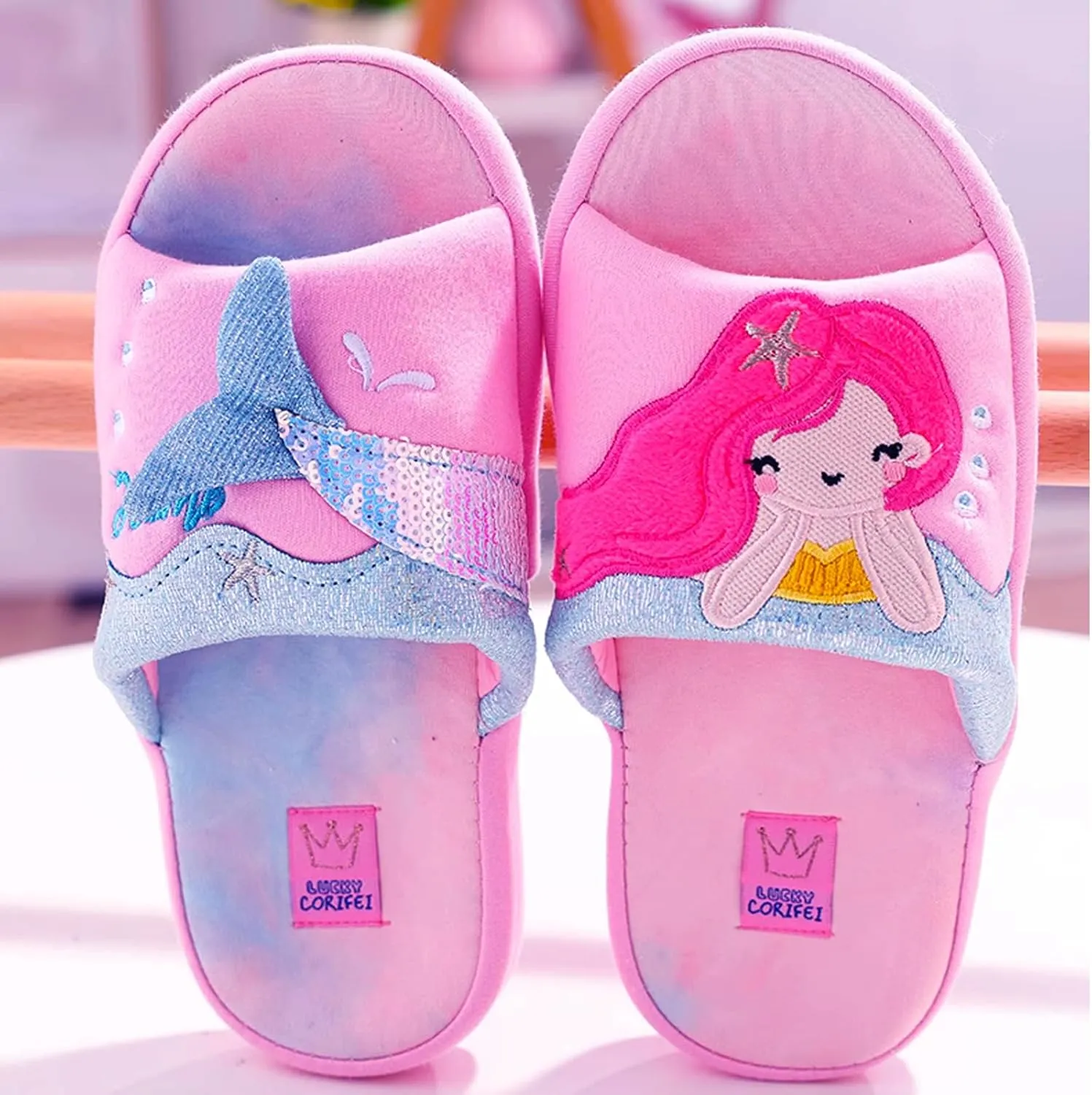 Kids Family Unicorn Slippers Household Anti-Slip Indoor Home Slippers for Girls and Boys