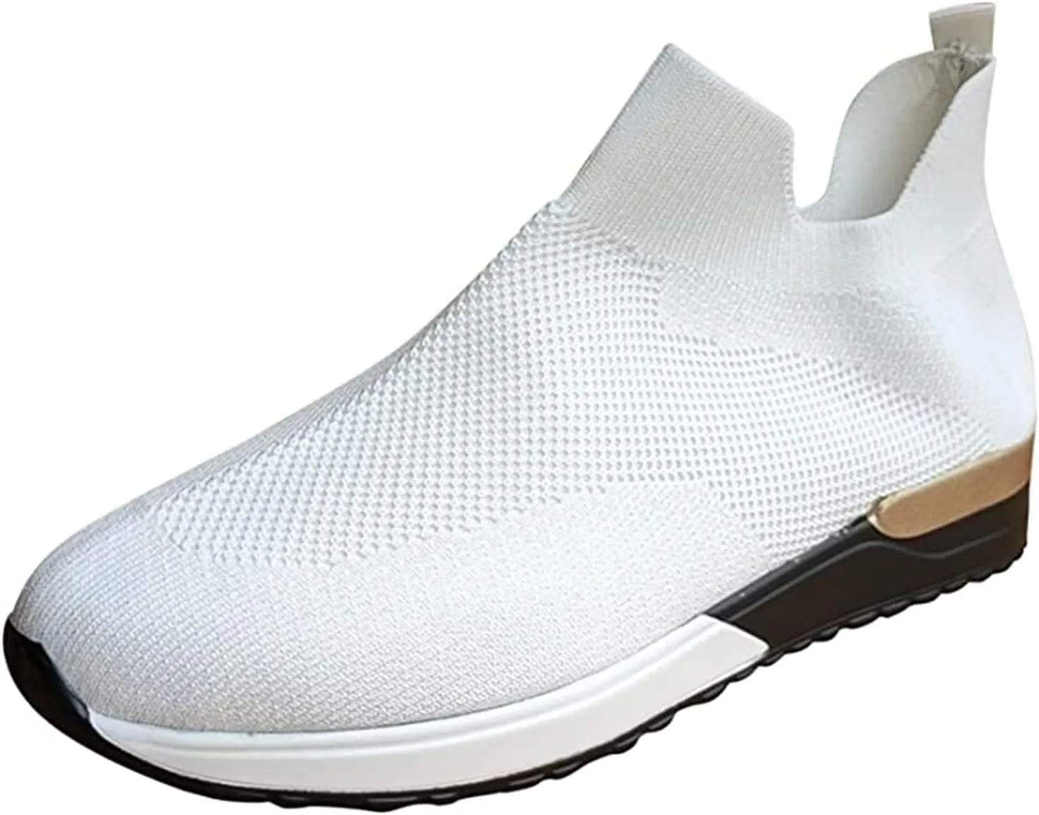 Lausiuoe Sneakers For Women Slip On Arch Support Walking Shoes Non Slip Fashion Casual Comfort Gym Sports Running Shoes