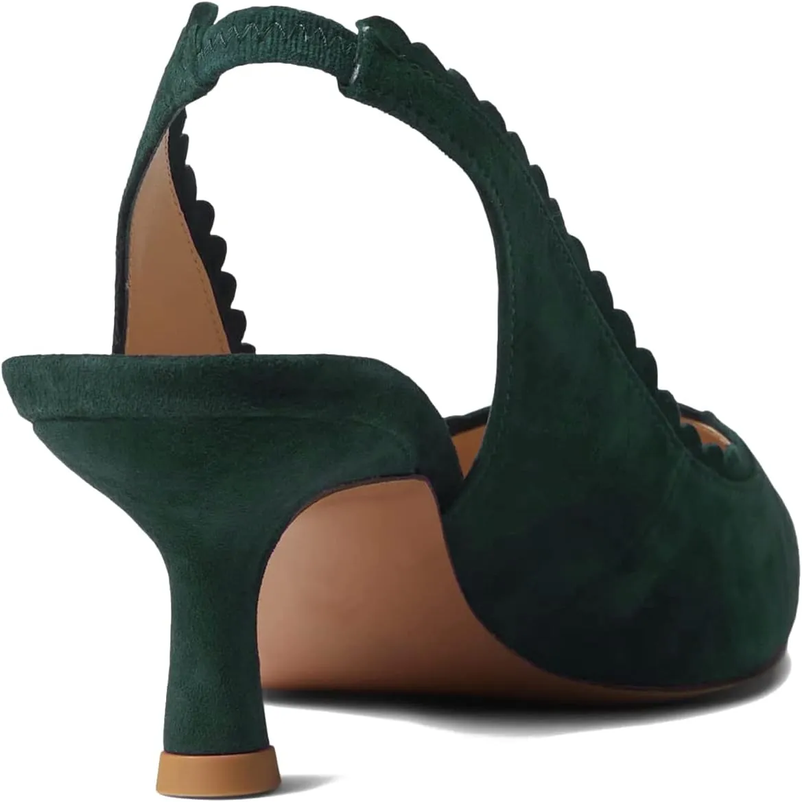 LEHOOR Women Kitten Heel Slingback Pumps Shoes Pointed Closed Toe Elastic Ankle Strap Suede Dress Sandals 2.5" Heels Classic Office Work Pump Dressy Elegant Wedding Evening Shoes Comfort 4-11 M US