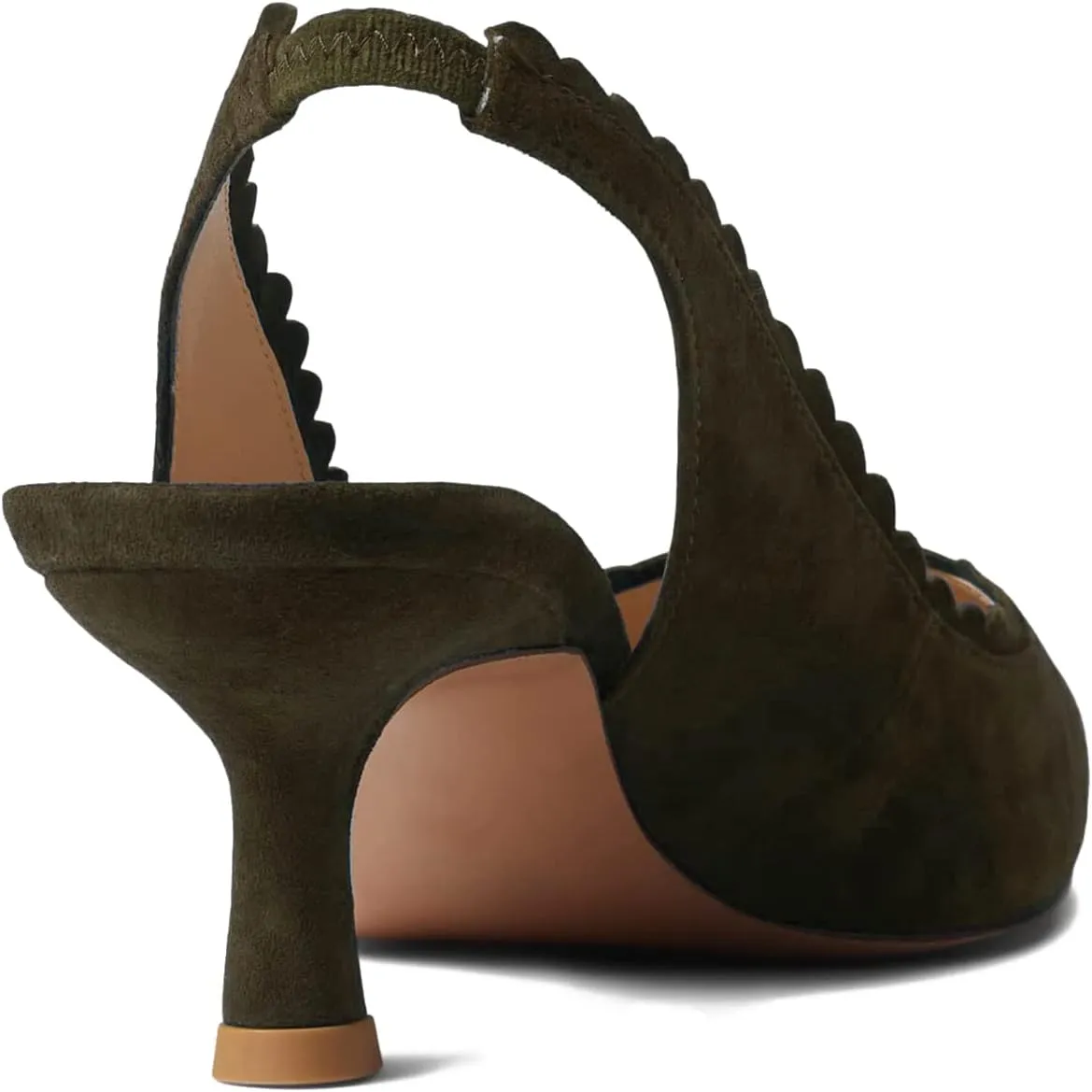 LEHOOR Women Kitten Heel Slingback Pumps Shoes Pointed Closed Toe Elastic Ankle Strap Suede Dress Sandals 2.5" Heels Classic Office Work Pump Dressy Elegant Wedding Evening Shoes Comfort 4-11 M US